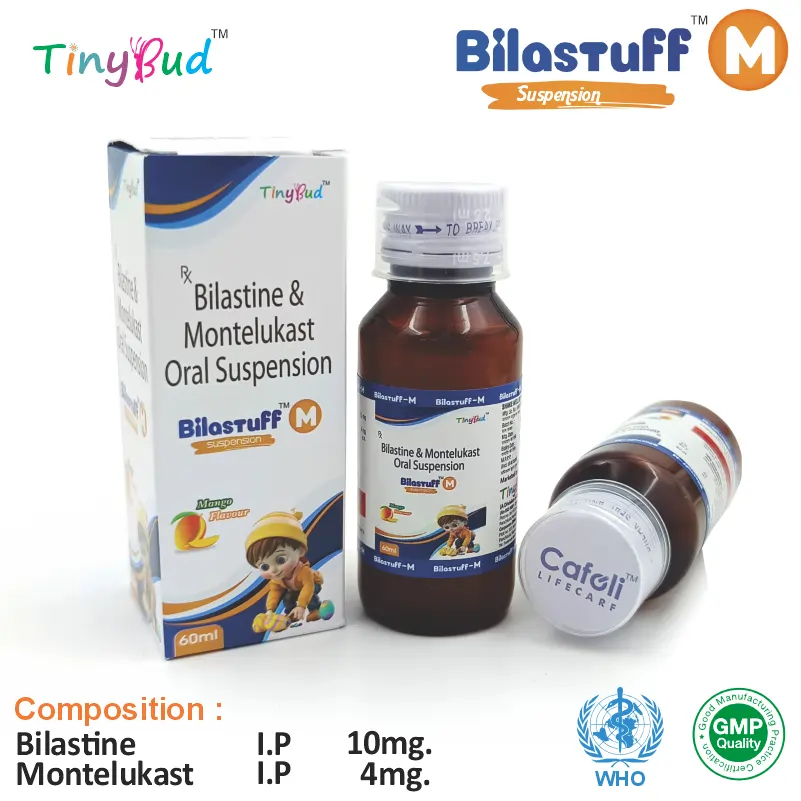 Bilastine 10mg/5ml + Montelukast 4mg/5ml Suspension at Best Price in PCD Pharmacia Franchise for Antihistamine and Allergic Rhinitis, Urticaria